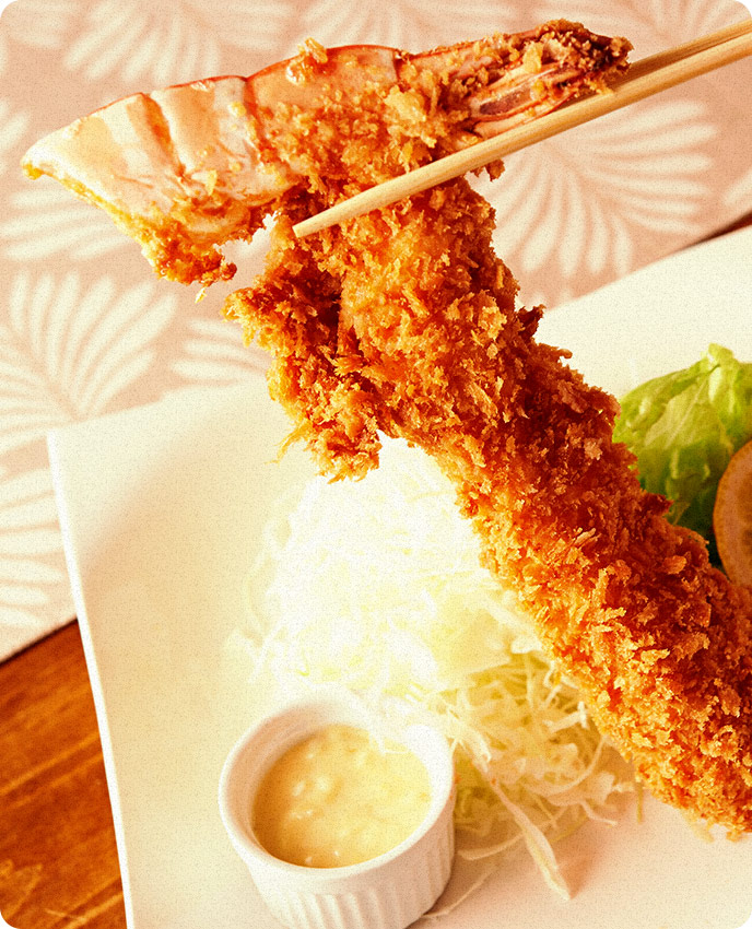 ボリューム満点のジャンボエビフライ