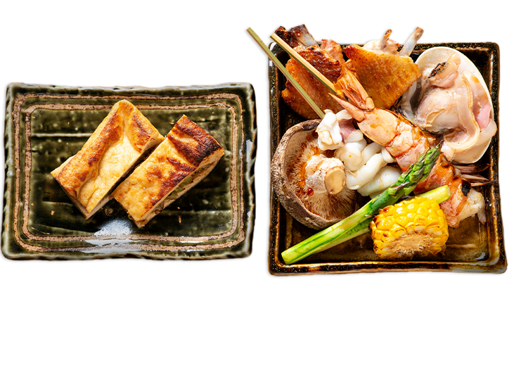 香ばしい香りが食欲をそそる厳選素材の炭火焼き料理