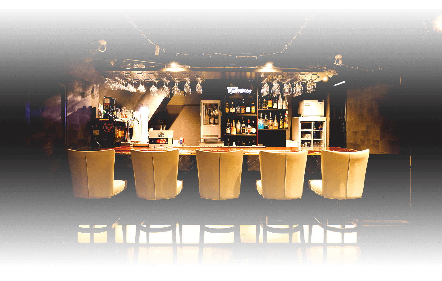 バーカウンターで楽しむお酒と料理