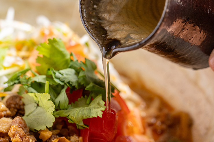 トマトとパクチーのアレンジ