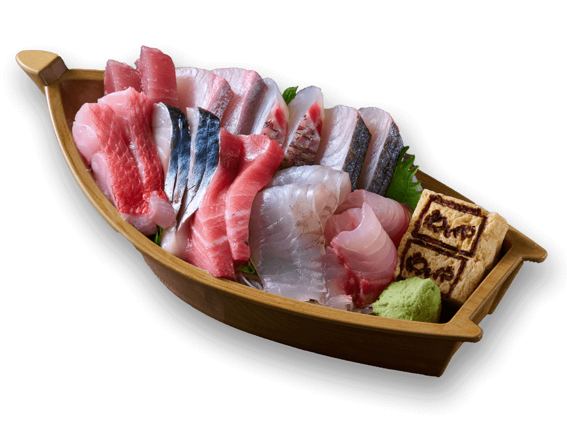 鮮度抜群の海の幸が並ぶお刺身盛り合わせ