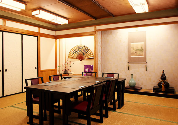 少人数の会食から90名様までの大人数でのお集まりまで対応可能な個室