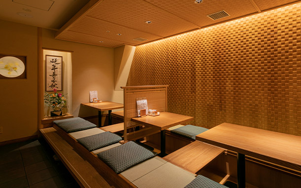 落ち着いた和の空間は、お祝い事や法事におすすめ