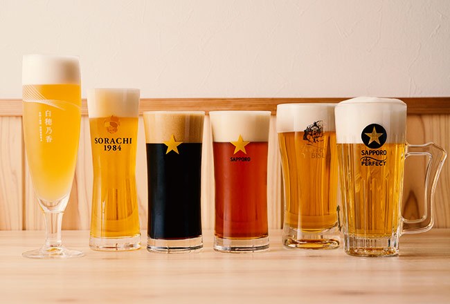 秋田の地酒、生ビール6種など豊富に揃う美酒