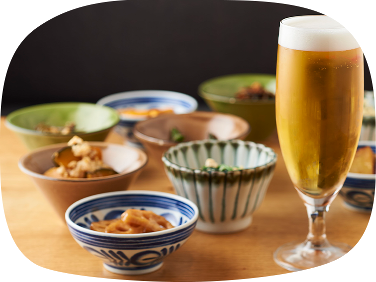 和食とお酒のペアリングが楽しめるディナータイム