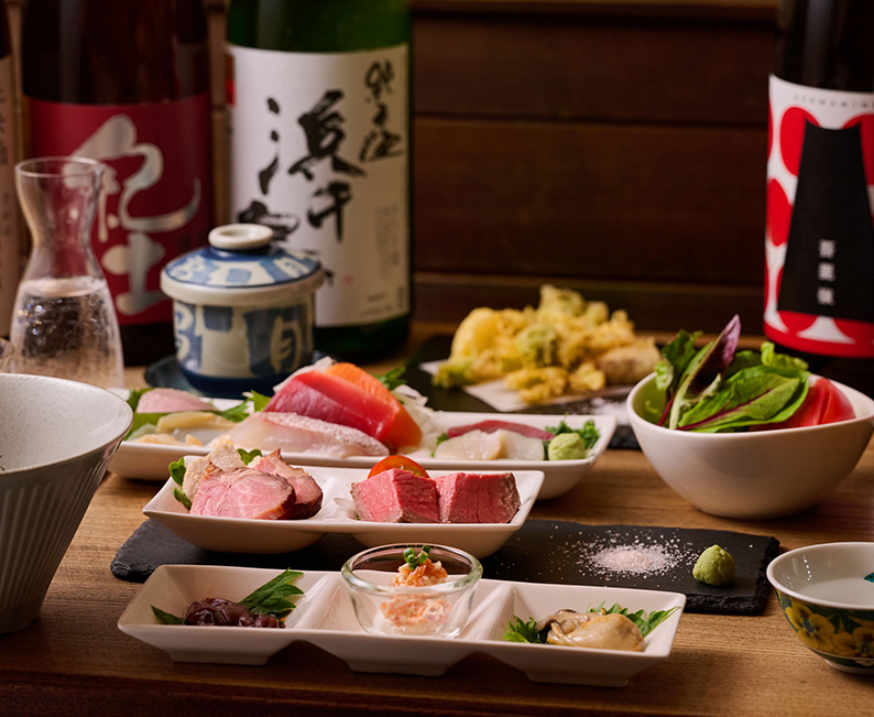地酒と発酵料理の美味しいペアリングを堪能できる日本酒バー