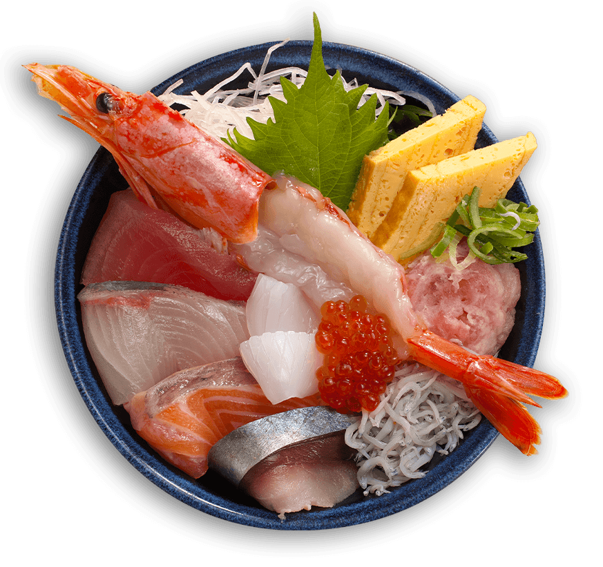 彩り豊かな人気の海鮮丼