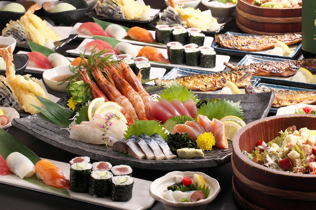 宴会を彩る豪華なコース料理が人気