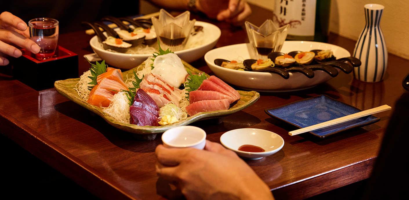一人飲みや飲み会、お祝い、宴会におすすめの美味しい海鮮料理が充実