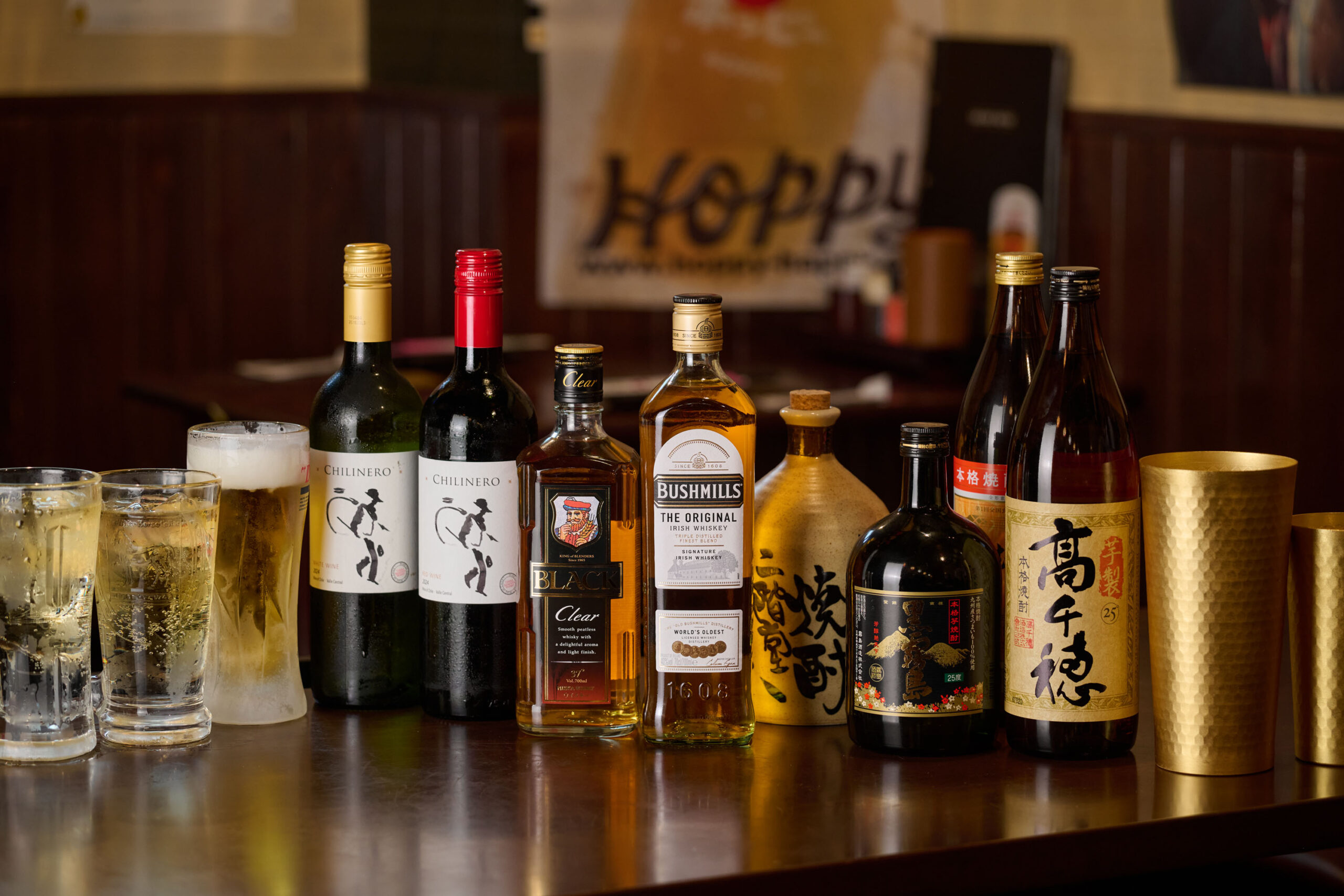 笑神酒場のドリンク（ビール・日本酒・焼酎）