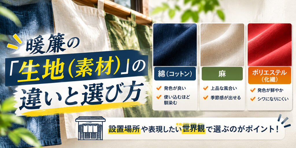 暖簾の「生地（素材）」の違いと選び方　綿・麻・ポリエステル